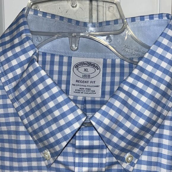 Brooks Brothers Regent Non-Iron UNC North Carolina Tar Heels Supima Gingham XL - Picture 4 of 6